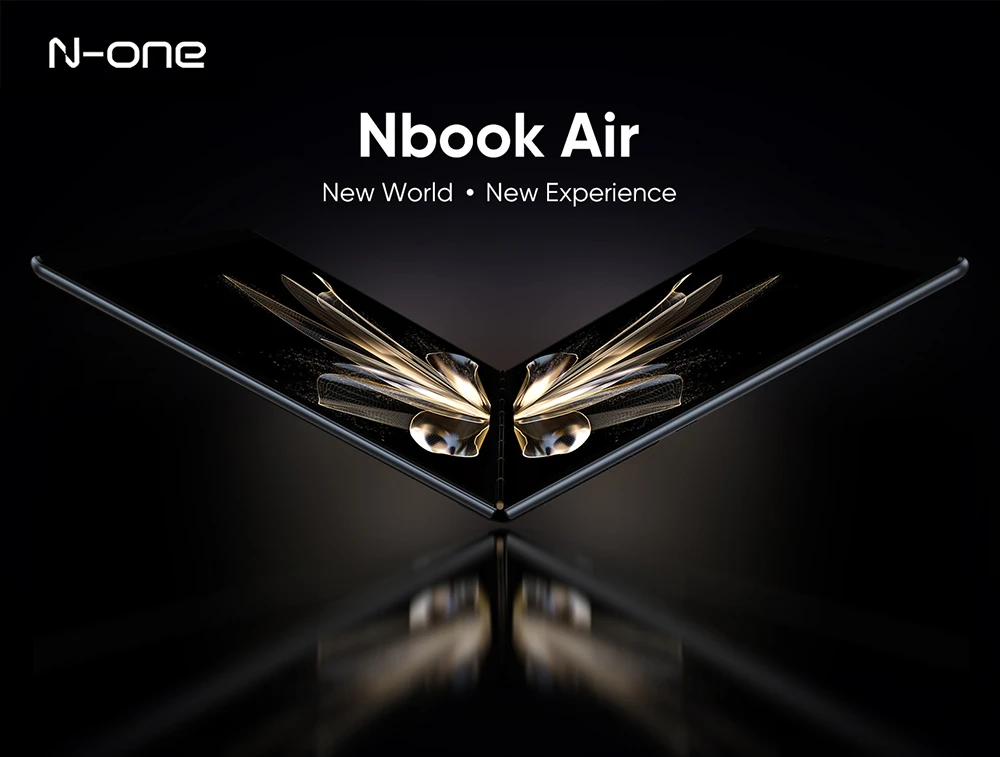 N-one Nbook Air Laptop, Dual 13.5-inch Screen, 2256*1504 10-point Touch Screen, Intel Alder Lake-N N100 4 Cores Up to 3.4GHz, 16GB RAM 512GB SSD, Dual-Band WiFi Bluetooth 4.2, 2*Full Function Type-C, 9000mAh Battery, PD Fast Charging