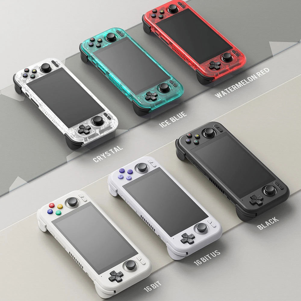 Console de jeu Retroid Pocket 4 Pro, écran tactile 4,7 pouces, 8 Go de RAM 128 Go de stockage, aucun jeu préinstallé, Android 13, Moonlight Streaming - Blanc transparent