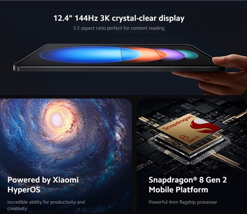 中国版 Xiaomi pad 6s Pro 12G/512G Xiaomi Pad 6S Pro 12+512GB Tablet - Blue