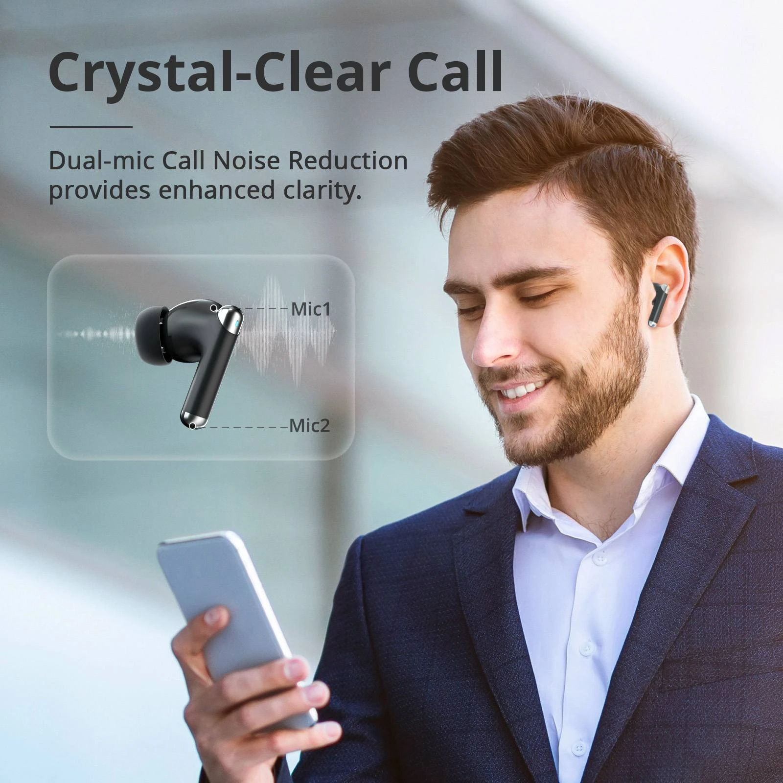 Căști Tronsmart Sounfii R4 TWS ENC Call Noise Reduction - Negru