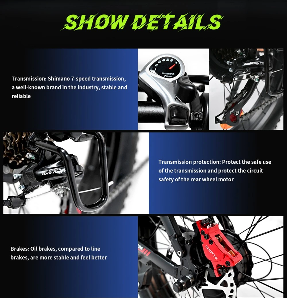 Bicicletă electrică de munte DUOTTS F26 750W*2 motoare duble 48V 20Ah Baterie 26*4.0 inci Anvelope grase 55 km/h Viteză maximă 55 grade Urcare Smart Color Display Frâne duble cu disc Absorbție șoc 150 kg Sarcină maximă 100 km - negru