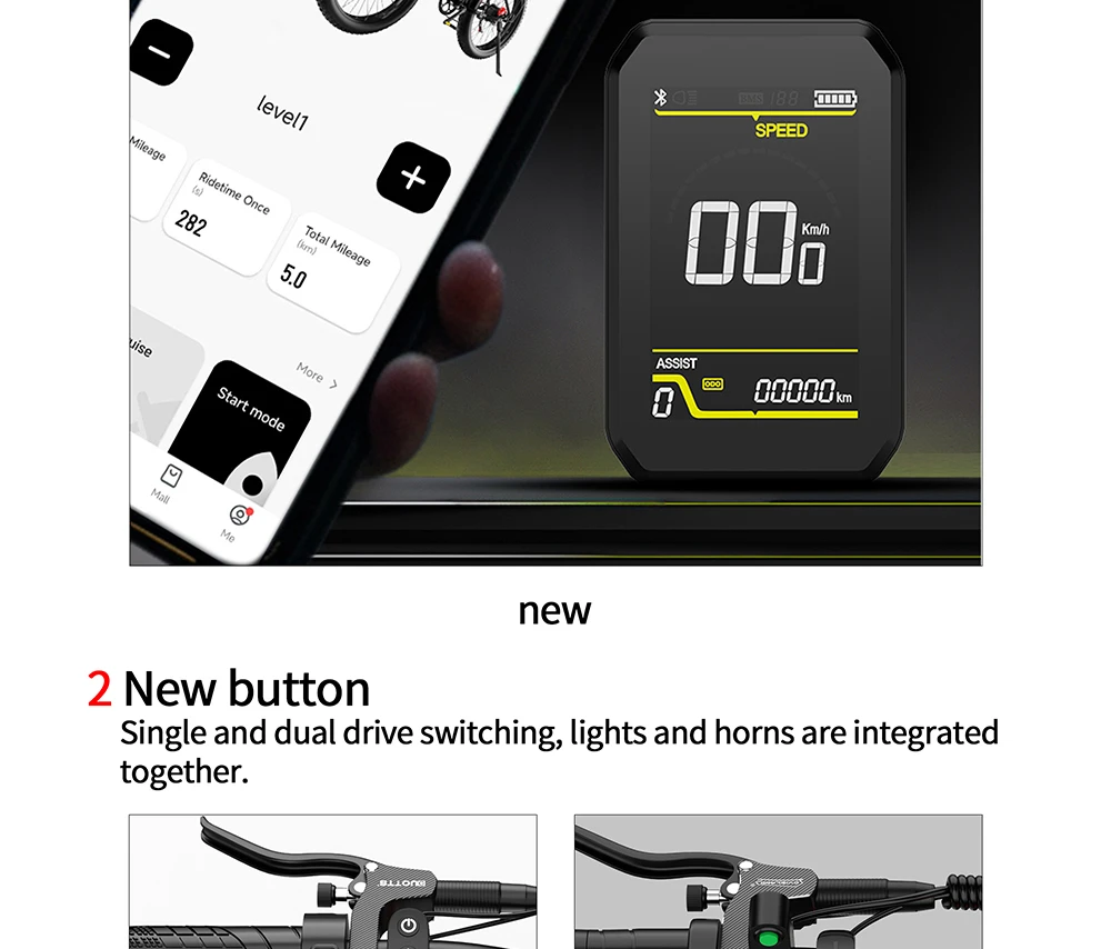 DUOTTS F26 Mountain Bike Elettrica 750W*2 Doppi Motori Batteria Samsung 48V 20Ah Pneumatici Fat 26*4.0 Pollici Velocità Massima 55Km/h Salita a 55 Gradi Display a Colori Intelligente APP Doppi Freni a Disco Carico Massimo 150KG Autonomia 100KM - Nero