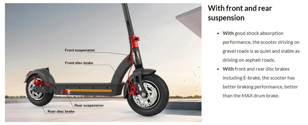 AERLANG A10-A Electric Scooter, 10-inch Tire, 500W Motor, 35km/h Max Speed, 48V 12.5Ah Battery, 30-40km Range, Dual Suspension