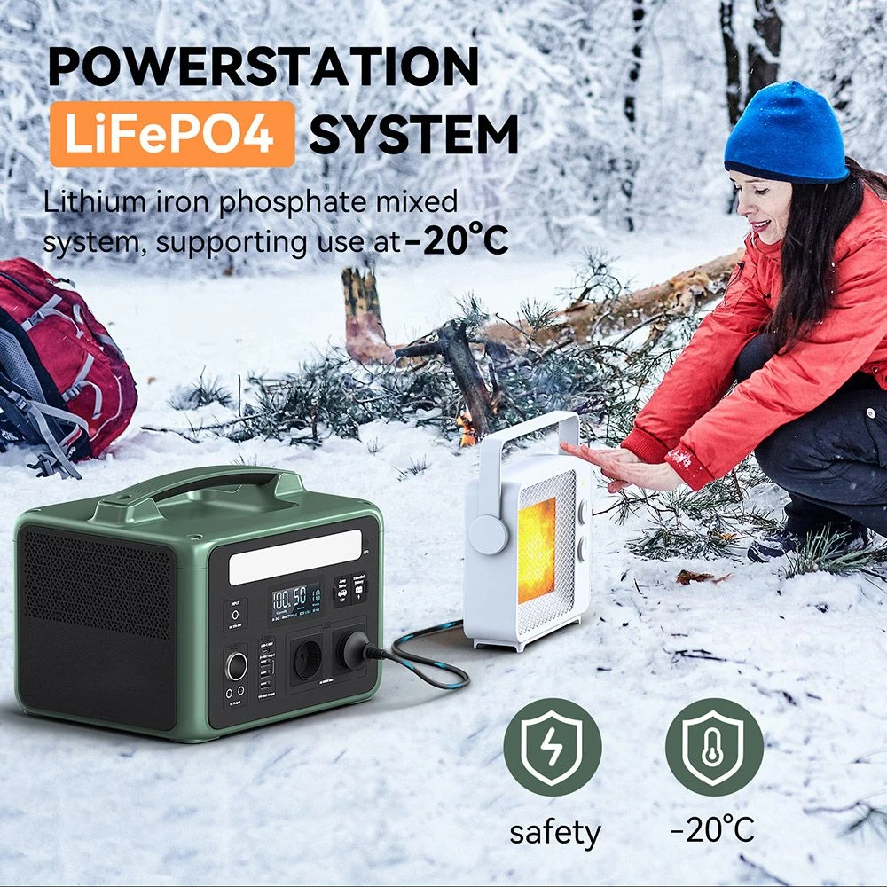 AMPACE P600 600W Portable Power Station, 584Wh LiFePO4 Battery, 1800W A-Turbo Pure Sine Wave, 11 Outlets, Green