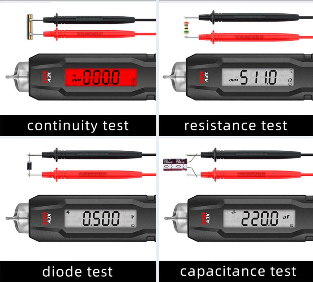BSIDE A3X Voltage Tester Detector, Capacitance Diode, Non-Contact AC Sensor, Pen Type, Live Wire Check, Breakpoint Locate V-Alert Tester - with Storage Bag