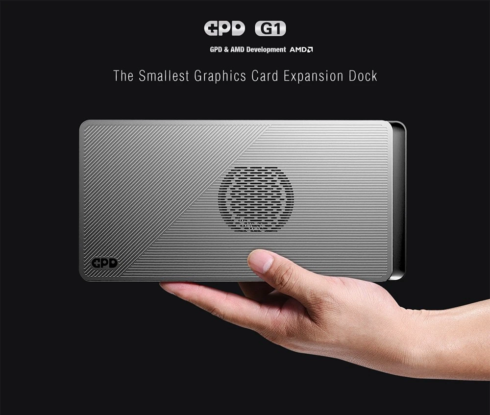 GPD G1 Graphics Card Expansion Dock, AMD Radeon RX 7600M XT Graphics, 8GB GDDR6 RAM, 128bit, 1*Oculink 1*USB 4.0 1*HDMI 2.1 2*DP 3*USB3.2 1*SD 4.0, TGP Toggle Key - EU Plug