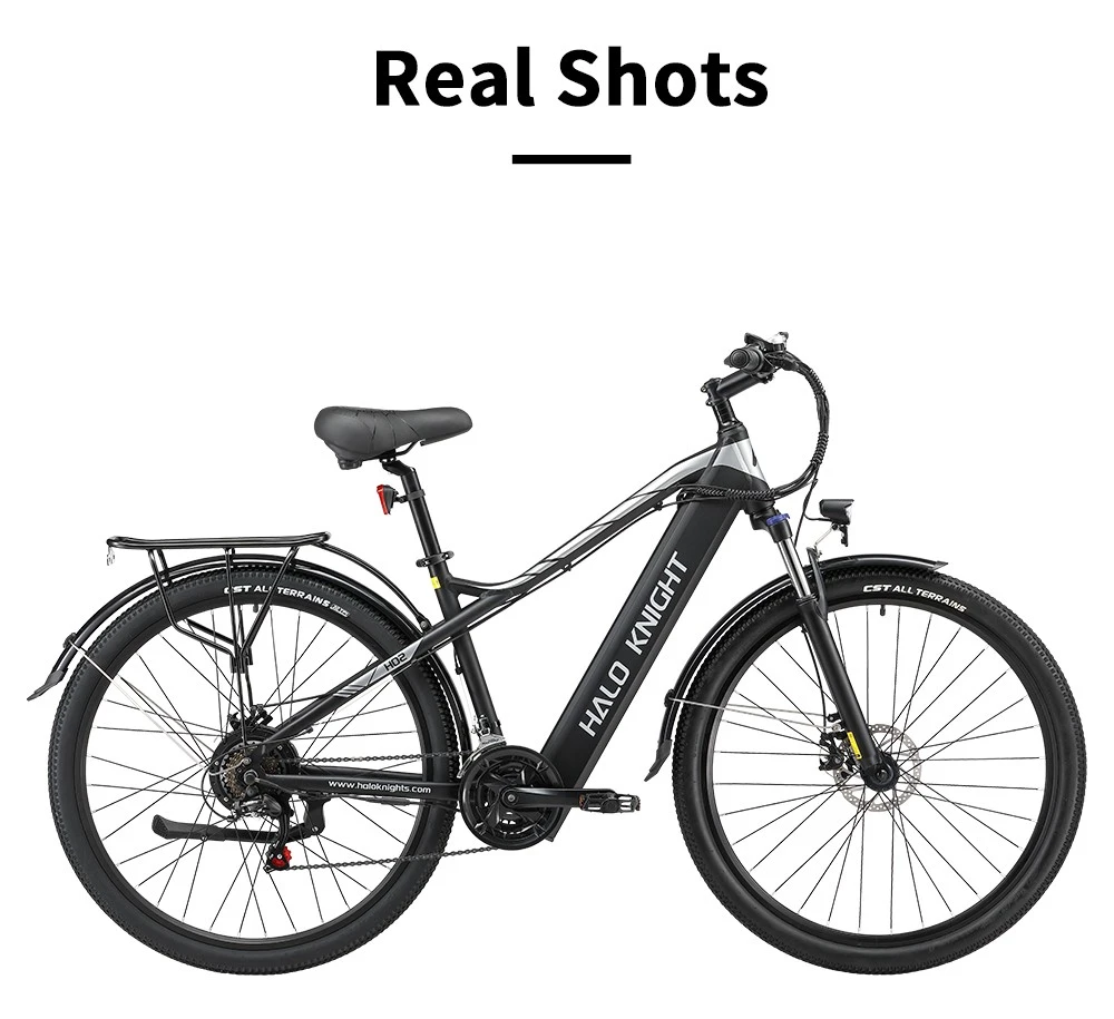 Elektrický bicykel Halo Knight H02, bezkartáčový motor 750 W, batéria 48 V 16 Ah, pneumatiky 29 x 2,1 palca, maximálna rýchlosť 50 km/h, maximálny dojazd 60 km, radenie Shimano 21 rýchlostí, mechanická kotúčová brzda - čierna