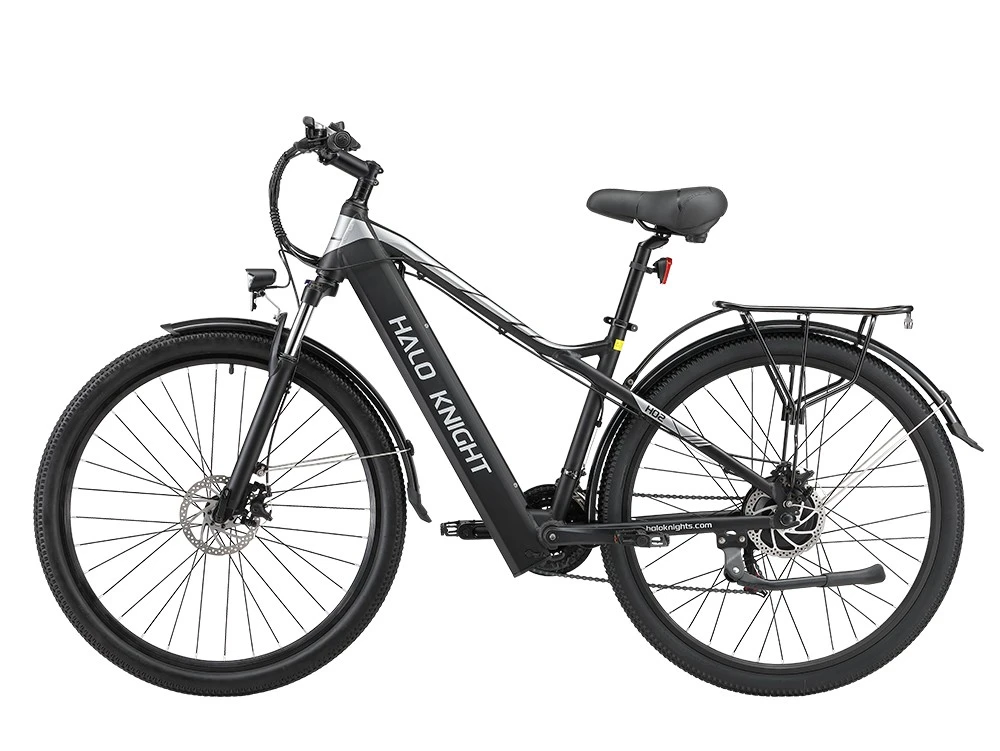 Elektrický bicykel Halo Knight H02, bezkartáčový motor 750 W, batéria 48 V 16 Ah, pneumatiky 29 x 2,1 palca, maximálna rýchlosť 50 km/h, maximálny dojazd 60 km, radenie Shimano 21 rýchlostí, mechanická kotúčová brzda - čierna