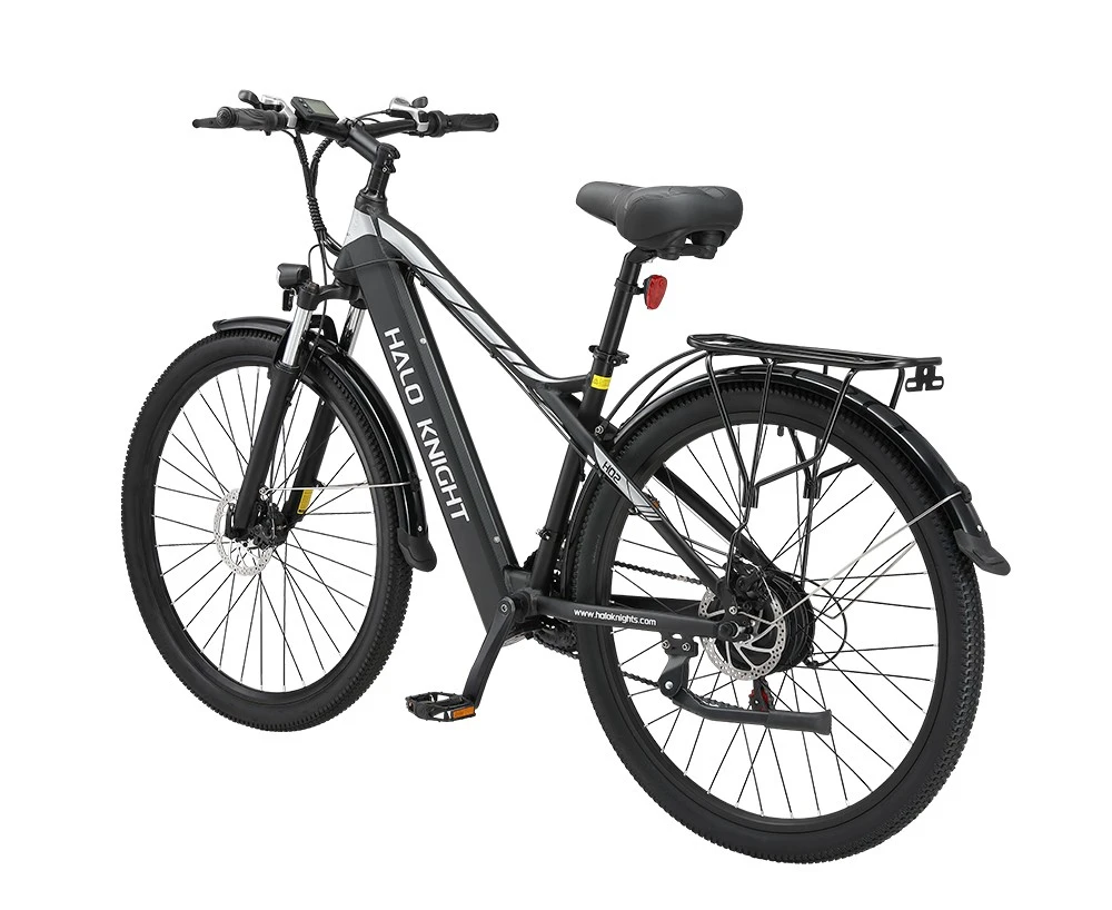 Elektrický bicykel Halo Knight H02, bezkartáčový motor 750 W, batéria 48 V 16 Ah, pneumatiky 29 x 2,1 palca, maximálna rýchlosť 50 km/h, maximálny dojazd 60 km, radenie Shimano 21 rýchlostí, mechanická kotúčová brzda - čierna