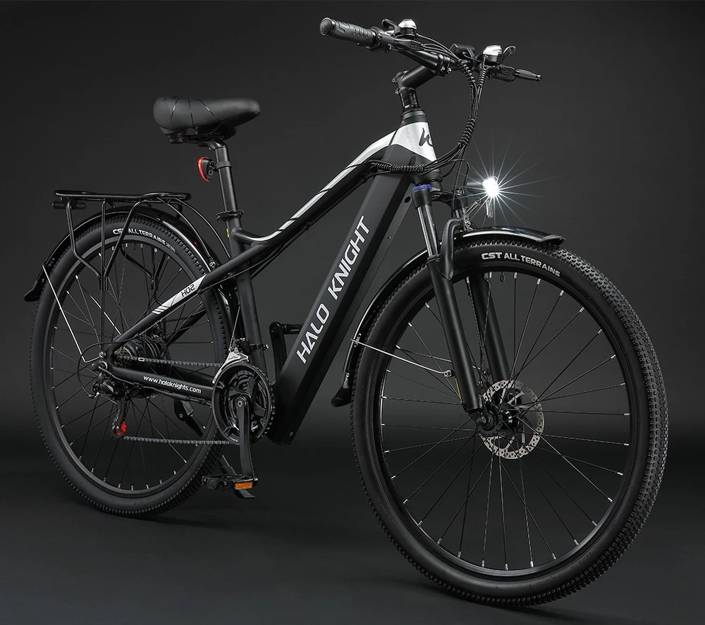 Elektrický bicykel Halo Knight H02, bezkartáčový motor 750 W, batéria 48 V 16 Ah, pneumatiky 29 x 2,1 palca, maximálna rýchlosť 50 km/h, maximálny dojazd 60 km, radenie Shimano 21 rýchlostí, mechanická kotúčová brzda - čierna
