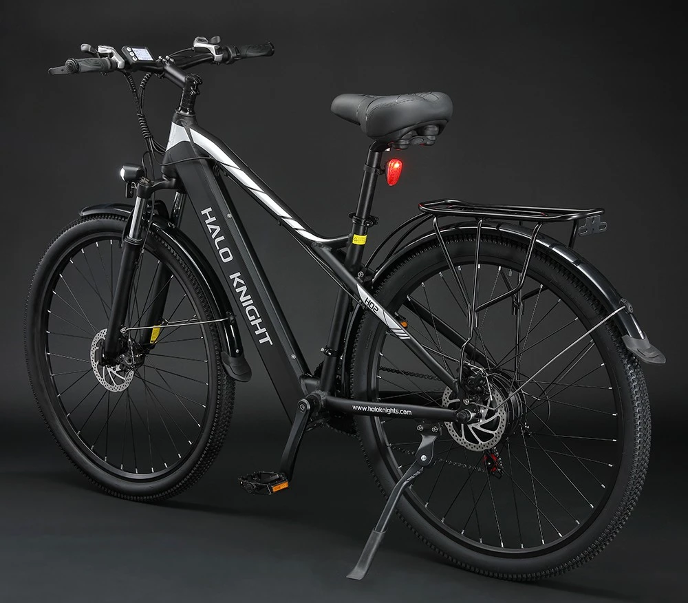 Elektrický bicykel Halo Knight H02, bezkartáčový motor 750 W, batéria 48 V 16 Ah, pneumatiky 29 x 2,1 palca, maximálna rýchlosť 50 km/h, maximálny dojazd 60 km, radenie Shimano 21 rýchlostí, mechanická kotúčová brzda - čierna