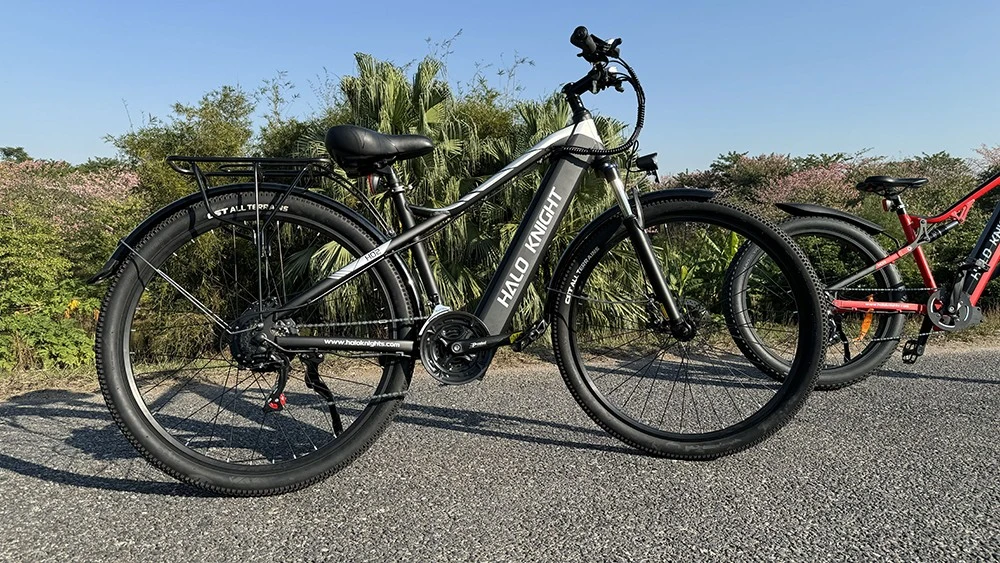 Elektrický bicykel Halo Knight H02, bezkartáčový motor 750 W, batéria 48 V 16 Ah, pneumatiky 29 x 2,1 palca, maximálna rýchlosť 50 km/h, maximálny dojazd 60 km, radenie Shimano 21 rýchlostí, mechanická kotúčová brzda - čierna