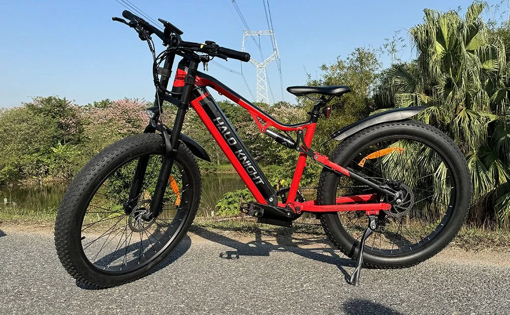 Halo Knight H03 Electric Bike, 1000W Motor, 48V 19.2Ah Battery, 27.5*3.0-inch Tire, 50km/h Max Speed, 90km Max Range, Hydraulic Brakes, Shimano 7-speed - Red