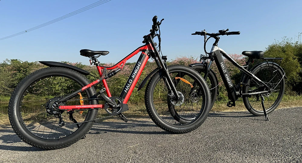 Halo Knight H03 Electric Bike, 1000W Motor, 48V 19.2Ah Battery, 27.5*3.0-inch Tire, 50km/h Max Speed, 90km Max Range, Hydraulic Brakes, Shimano 7-speed - Red