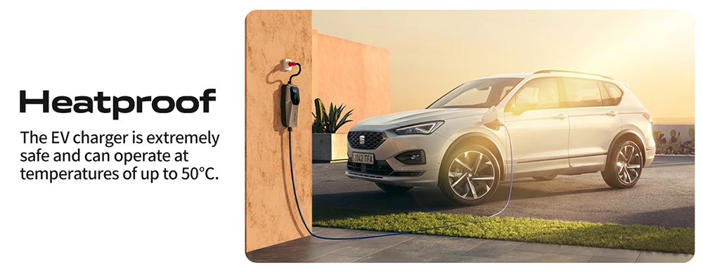 VDL EC31 Portable EV Charger, 11KW Fast Charging, 5m Charging Cable, 6A-16A Adjustable Current, Type 2 CEE 3-Phase Socket, IEC 62196-2, IP65 Waterproof, LCD Screen