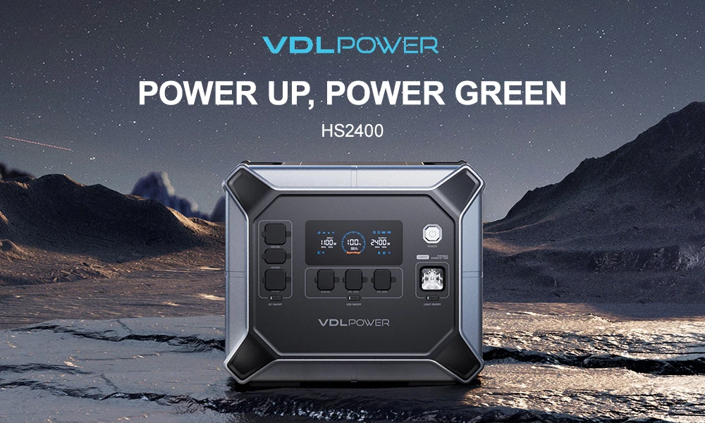 VDL HS2400 Portable Power Station, 2048Wh 2400W LiFePO4 Battery, 6 AC Ports, 4800 Peak Surge Power