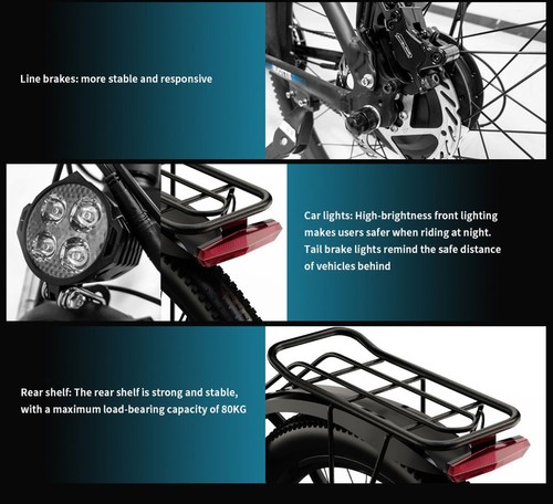 DUOTTS C29 Electric Bike 750W 29*2.1 inch Wheel 48V 15Ah Battery 50km Range 50km/h Max Speed Shimano 21 Speed Gear Electric Mountain Bike with Rear Rack IP54 Waterproof