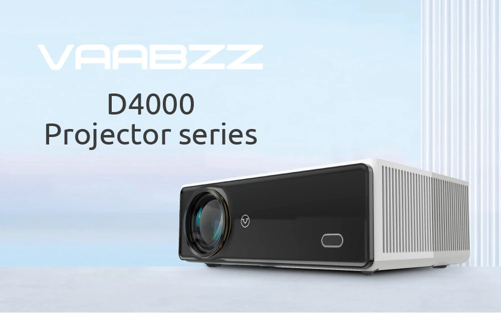 VAABZZ D4000 LCD Projector, Native 1080P, 600 ANSI, 2.4G/5G WiFi, Bluetooth 4.0