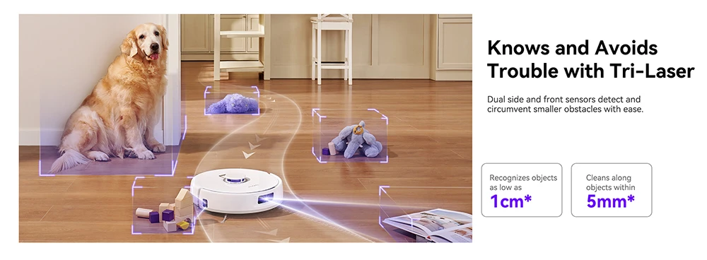 (Free Gift) Narwal Freo X Plus Robot Vacuum Cleaner and Mop Built-in Dust Emptying, Strong 7800Pa Suction Power, Zero-Tangling Floating Brush, Tri-Laser Obstacle Avoidance, Alexa/Google Assistant/APP Control, Ideal for Pet Hair Hard Floor, Wood Floor