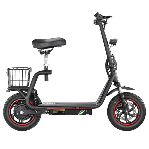 BOGIST M5 Pro-S Electric Scooter with Seat, 500W Motor, 12 Inch Pneumatic Tire, 48V 13Ah Battery, 48km/h Max Speed, 35km Max Range, Disc Brake - Black