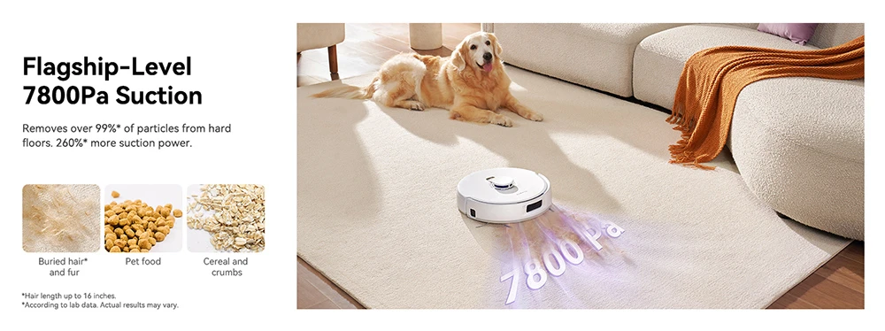 (Free Gift) Narwal Freo X Plus Robot Vacuum Cleaner and Mop Built-in Dust Emptying, Strong 7800Pa Suction Power, Zero-Tangling Floating Brush, Tri-Laser Obstacle Avoidance, Alexa/Google Assistant/APP Control, Ideal for Pet Hair Hard Floor, Wood Floor