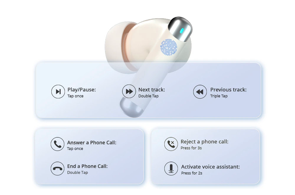 Căști Tronsmart Sounfii R4 TWS ENC Call Noise Reduction - Bej