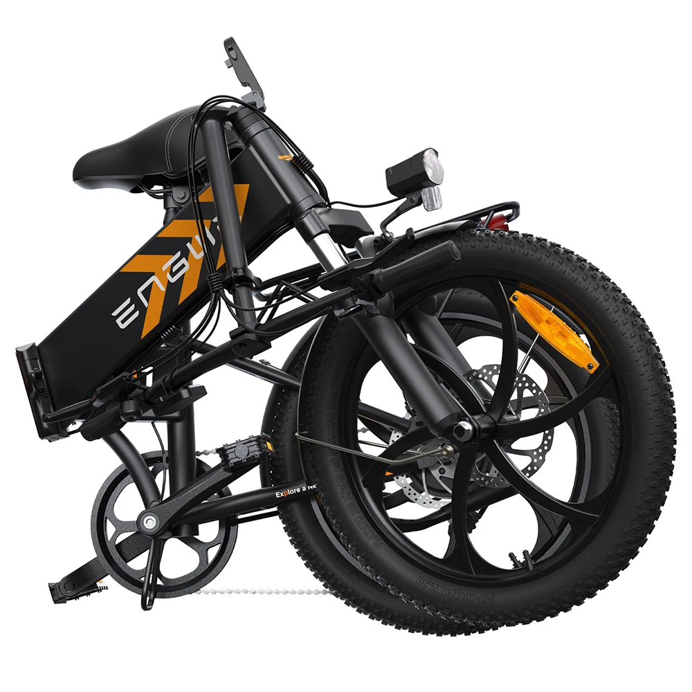 ENGWE P1 20*1.95 inch Folding Electric Bike, 250W Motor 36V 12.5Ah Battery 25km/h Max Speed, Dual Disc Brake IPX5 Waterproof  - Black