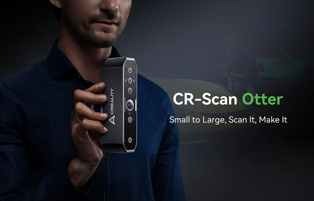 Creality CR Scan Otter 3D Scanner, 20fps Scan Speed, 0.02mm Accuracy, 4-lens Stereo Vision, 24-bit Full-Color Scanning, 8 Infrared Lights