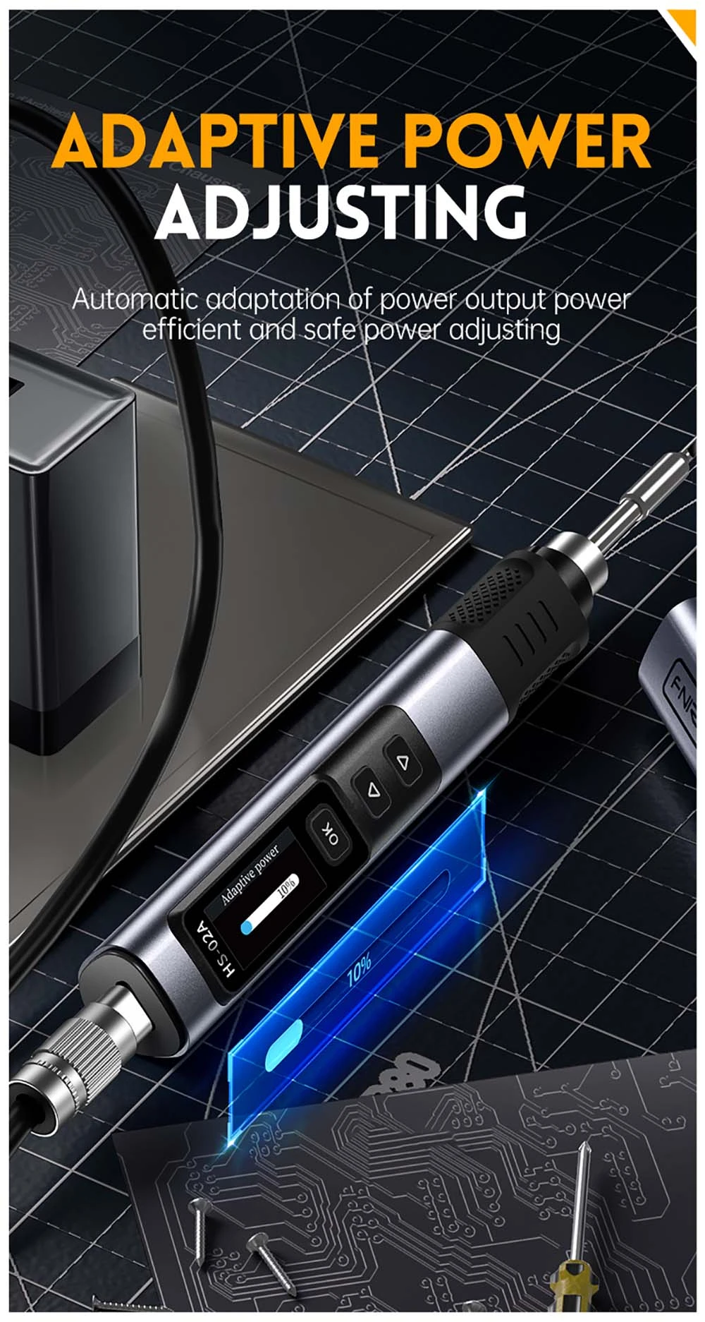 FNIRSI HS-02 Ηλεκτρικό κολλητήρι, 0.96