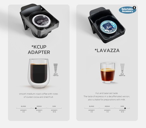 HiBREW H1B coffee maker with 5 in 1 pads, 600 ml water tank, 19 bar extraction pressure, cold/hot mode, LED indicator, for Kcup*/Nes*/DG*/espresso powder, black