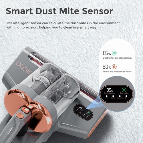 Refurbished JIGOO S300 Pro Dual-Cup Smart Mite Cleaner with Dust Mite Sensor