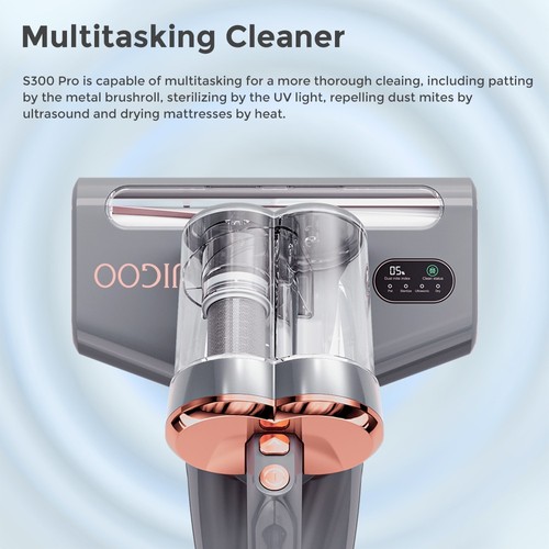 Refurbished JIGOO S300 Pro Dual-Cup Smart Mite Cleaner with Dust Mite Sensor