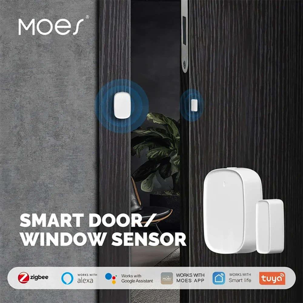 MoesHouse Tuya ZigBee Smart Window Door Gate Sensor, App Remote Control