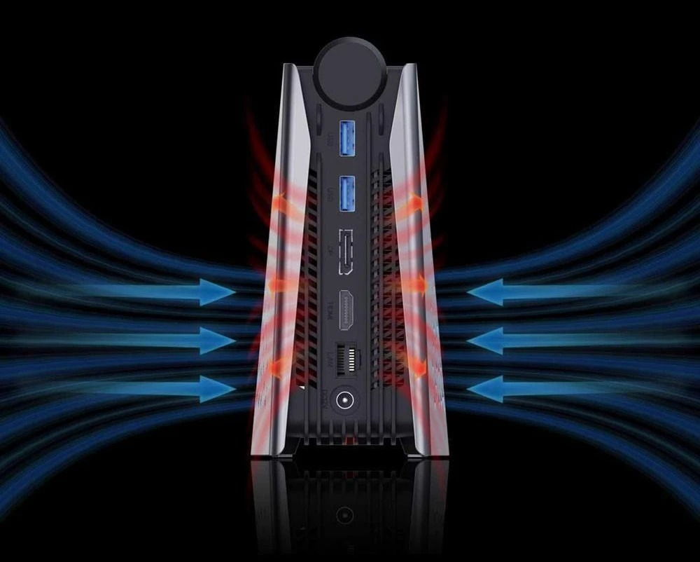 OUVIS AMR5 Mini PC, AMD Ryzen 7 5675U 6 πυρήνες έως 4.3GHz, 16GB RAM 512GB SSD, HDMI+DP+Type-C 4K 60Hz Triple Display, 4 x USB 3.0 1000Mbps LAN WiFi 5 Bluetooth 5.0, Αθόρυβη/Balance/Performance Mode- EU Plug