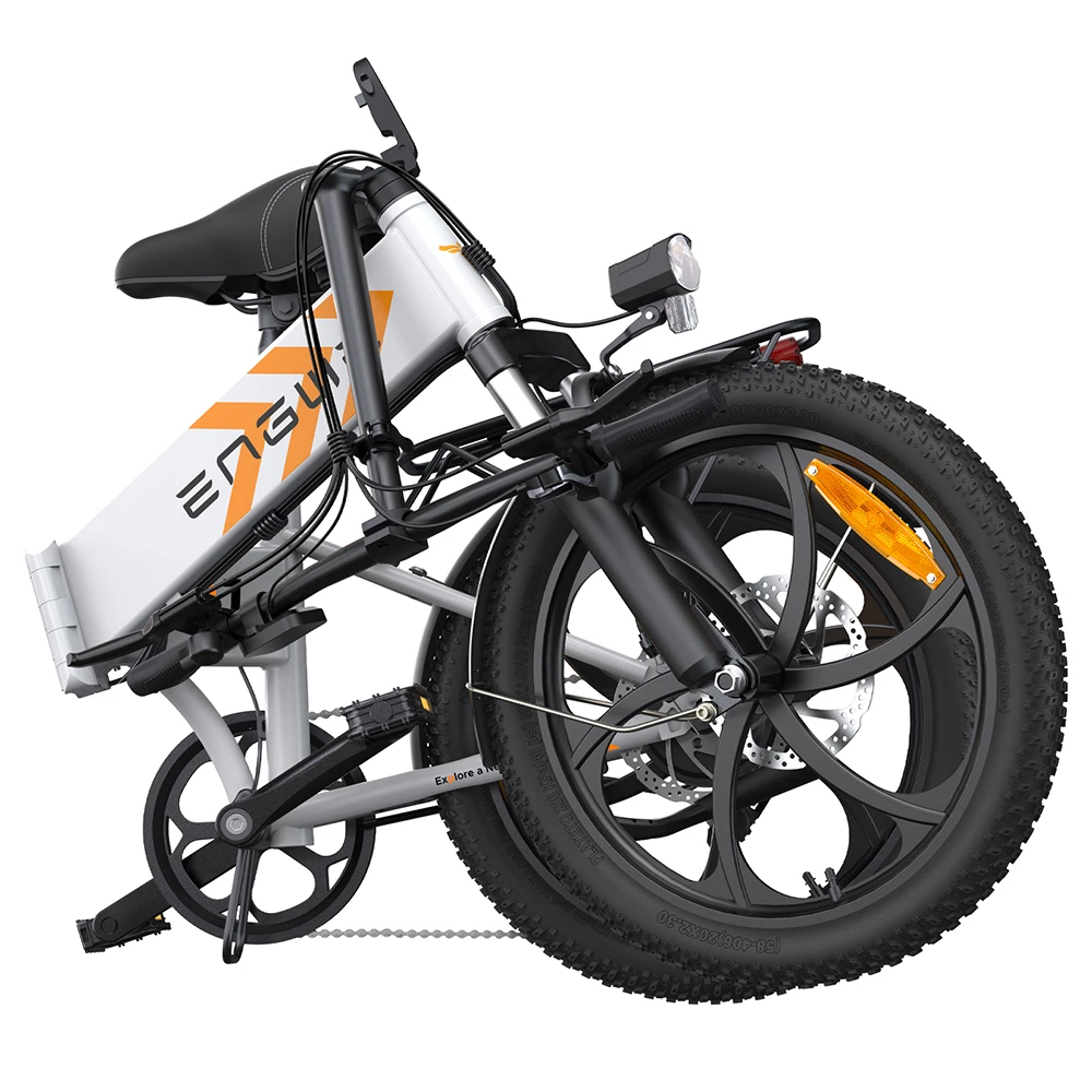 ENGWE P1 20*1.95 inch Folding Electric Bike, 250W Motor 36V 12.5Ah Battery 25km/h Max Speed, Dual Disc Brake IPX5 Waterproof  - White