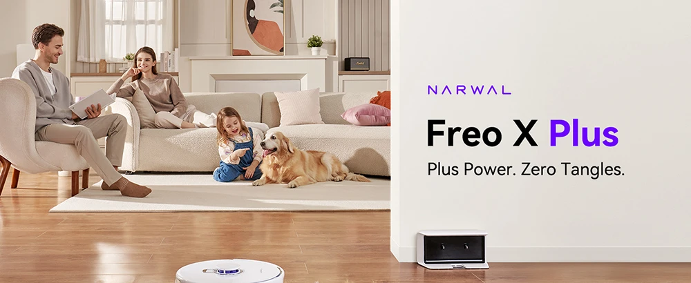 (Free Gift) Narwal Freo X Plus Robot Vacuum Cleaner and Mop Built-in Dust Emptying, Strong 7800Pa Suction Power, Zero-Tangling Floating Brush, Tri-Laser Obstacle Avoidance, Alexa/Google Assistant/APP Control, Ideal for Pet Hair Hard Floor, Wood Floor