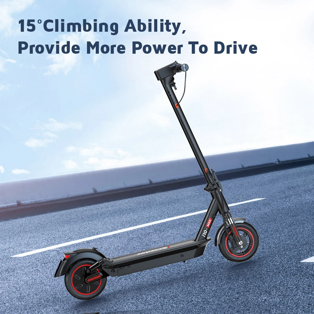 iScooter i10Max Electric Scooter, 750W Motor, 48V 18Ah Battery, 10 inches Pneumatic Tire, 45km/h Max Speed, 80km Range, IP54 Waterproof, Front and Rear Suspension, App Control