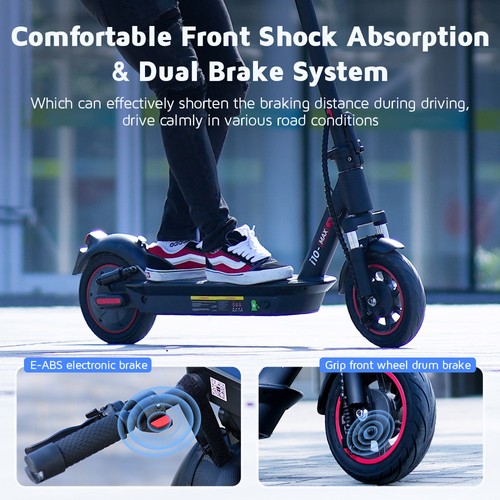 iScooter i10Max Electric Scooter, 750W Motor, 48V 18Ah Battery, 10 inches Pneumatic Tire, 45km/h Max Speed, 80km Range, IP54 Waterproof, Front and Rear Suspension, App Control