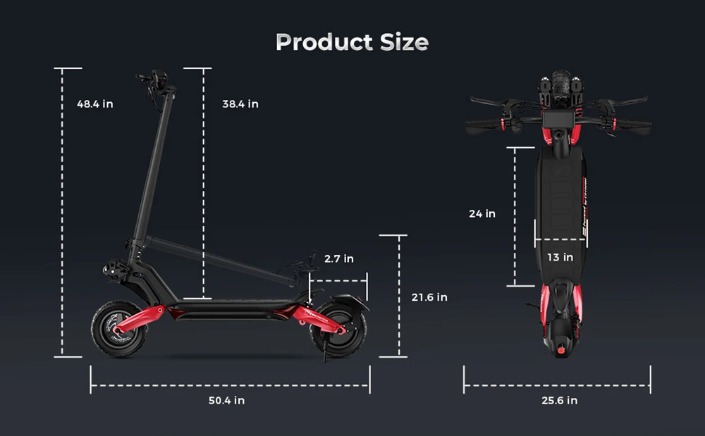 isinwheel R3 Folding Electric Scooter, 10 Inches Off-road Tire, 800W Motor, 48V 15Ah Battery, 45km/h Max Speed, 60km Range