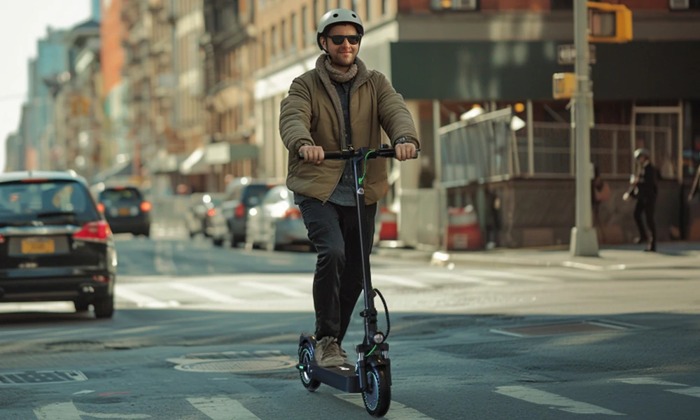 isinwheel S9 Max Electric Scooter, 500W Motor, 36V 10Ah Battery, 10-inch Tires, 18.6mph Max Speed, 22miles Range, Front and Rear Dual Suspension, App Control