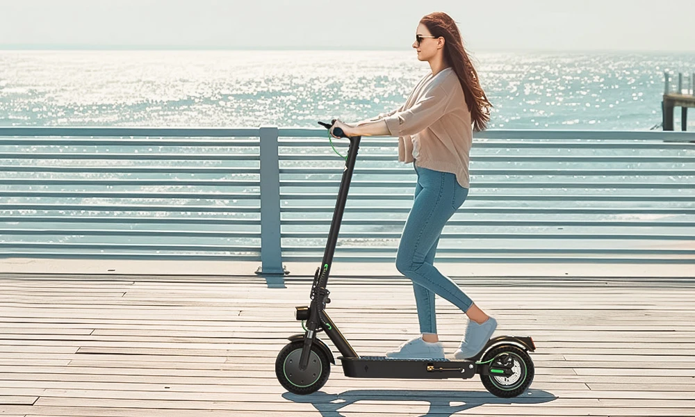 isinwheel S9 Max Electric Scooter, 500W Motor, 36V 10Ah Battery, 10-inch Tires, 18.6mph Max Speed, 22miles Range, Front and Rear Dual Suspension, App Control