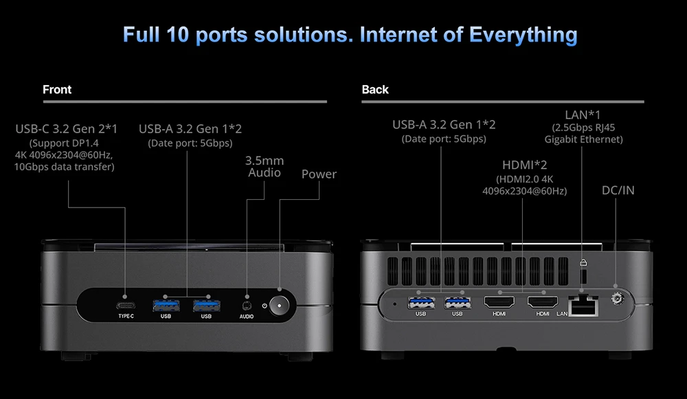 OUVIS F1A Intel Ai Mini-PC hűtési rendszer