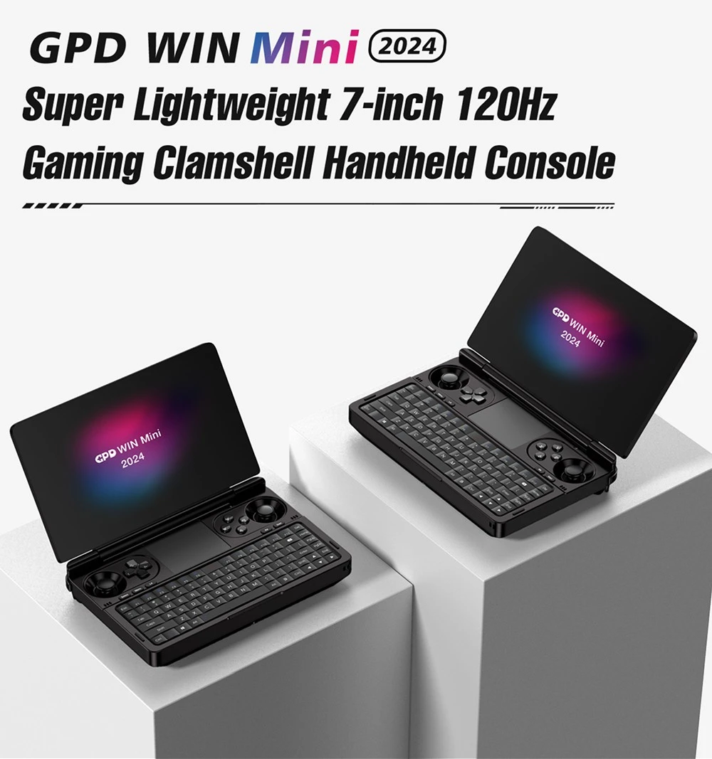 (2024 Version) GPD WIN Mini 7-inch Handheld Game Console, AMD Ryzen 7 8840U, 120Hz, Support VRR, 32GB RAM 2TB SSD, Support USB4 & Graphics Card Expansion Dock, Full-Featured Type-C 65W Charging, 1*MicroSD Card Reader, 1*USB3.2 Type-C 1*USB3.2 Type-A