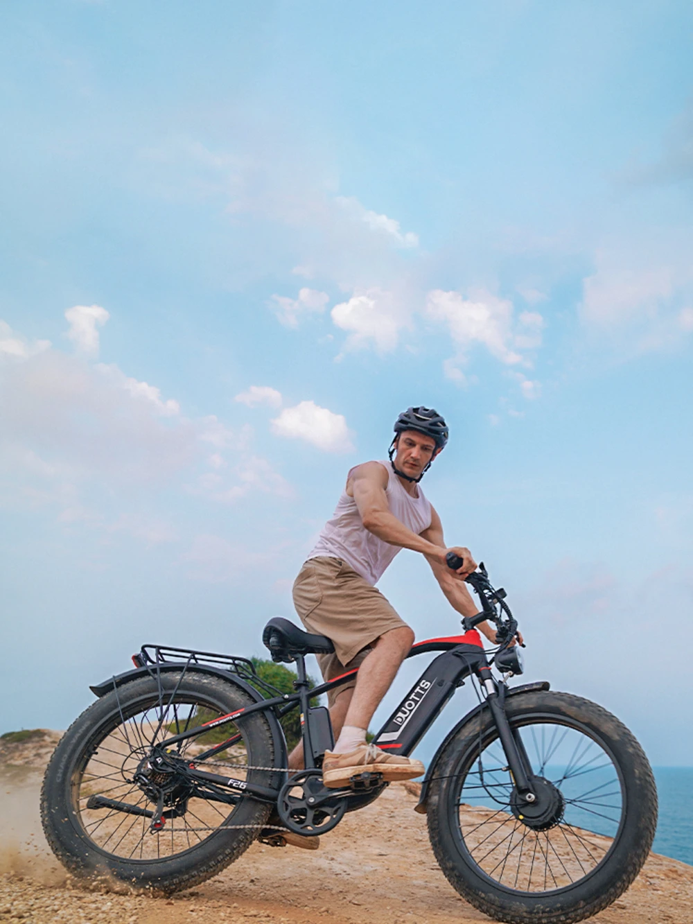 DUOTTS F26 Mountain Bike Elettrica 750W*2 Doppi Motori Batteria Samsung 48V 20Ah Pneumatici Fat 26*4.0 Pollici Velocità Massima 55Km/h Salita a 55 Gradi Display a Colori Intelligente APP Doppi Freni a Disco Carico Massimo 150KG Autonomia 100KM - Nero