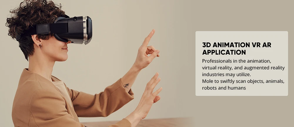 3DMakerpro Mole Luxury 3D Scanner, 0.05mm Accuracy, 0.1mm Resolution, 150-400mm Work Distance, with Multi-Spectral Technology, Support Facial Scanning