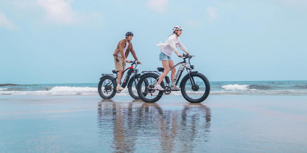 DUOTTS F26 Mountain Bike Elettrica 750W*2 Doppi Motori Batteria Samsung 48V 20Ah Pneumatici Fat 26*4.0 Pollici Velocità Massima 55Km/h Salita a 55 Gradi Display a Colori Intelligente APP Doppi Freni a Disco Carico Massimo 150KG Autonomia 100KM - Nero