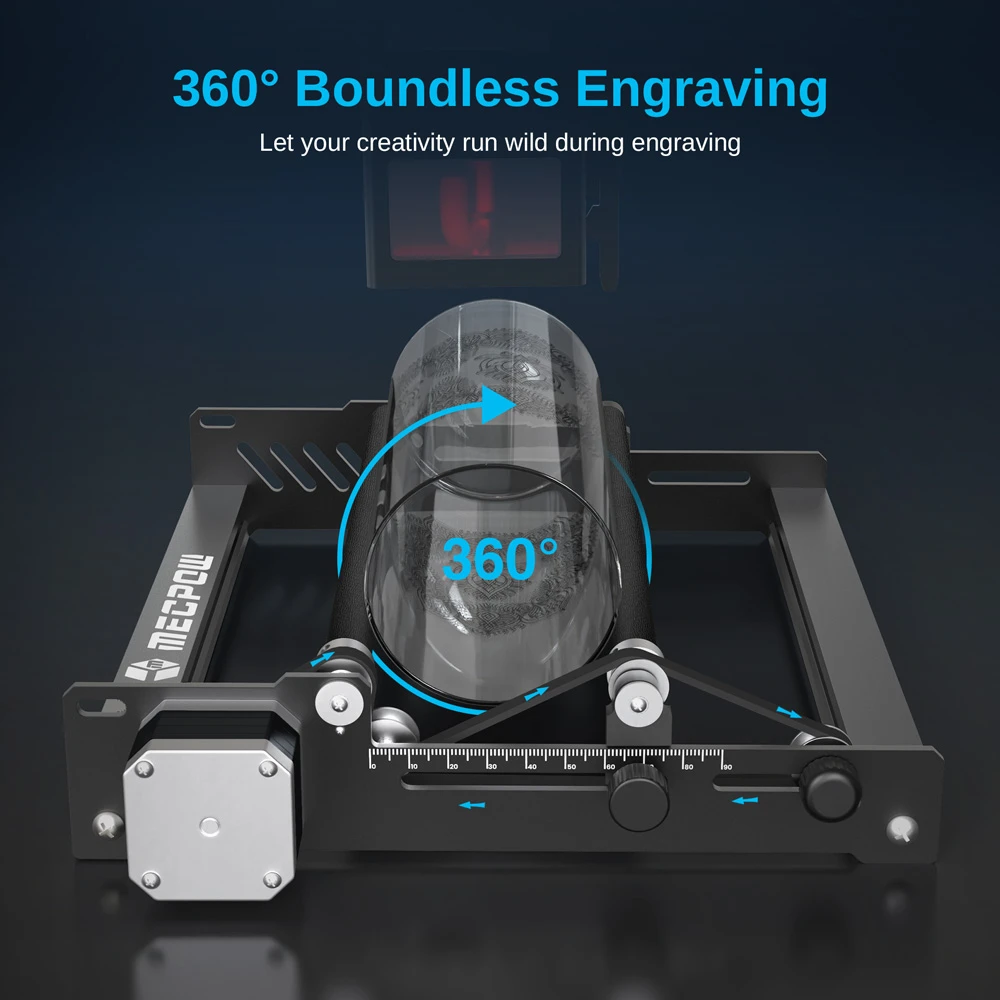 Mecpow G3 Pro Y-axis Rotary with 360°Rotating for Laser Engraving Cylindrical Objects Cans