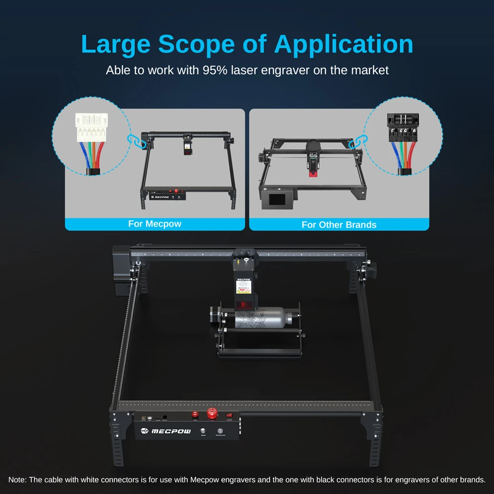 Mecpow G3 Pro Y-axis Rotary with 360°Rotating for Laser Engraving Cylindrical Objects Cans