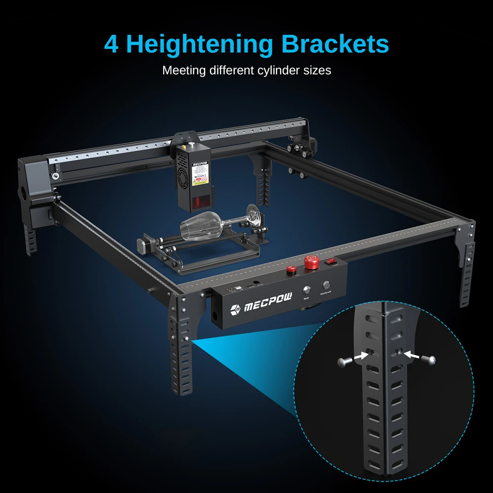 Mecpow G3 Pro Y-axis Rotary with 360°Rotating for Laser Engraving Cylindrical Objects Cans