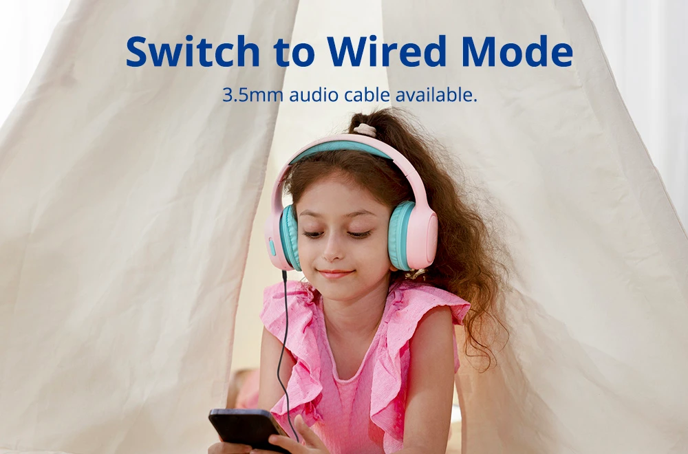 Căști wireless pentru copii Tronsmart KH02 - roz